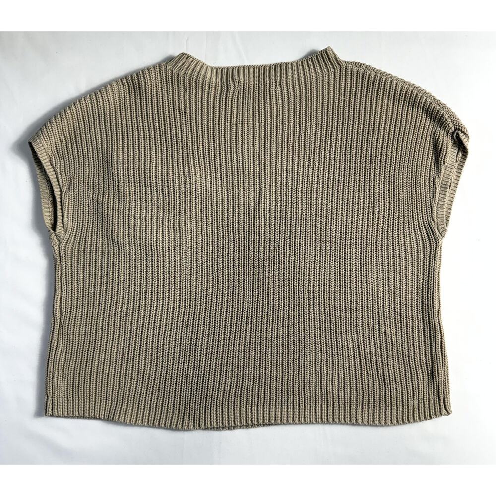 Lillusory women Tan Knit 100% cotton Sleeveless Sweater Size Medium - Picture 6 of 6